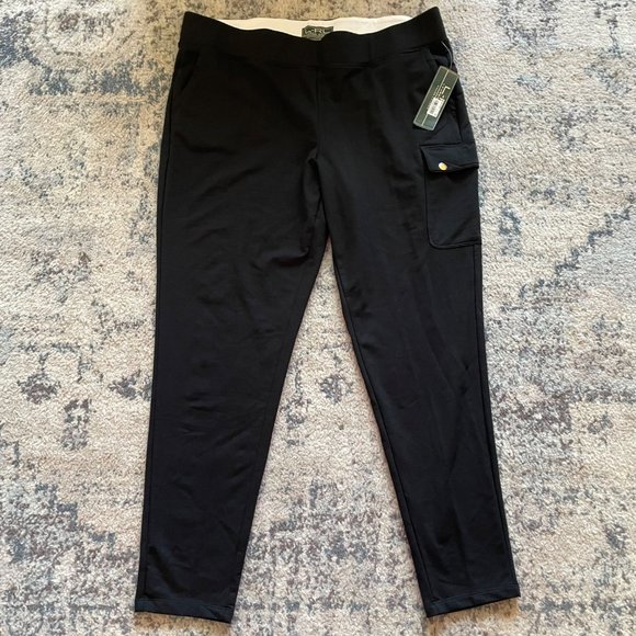 Lauren Ralph Lauren | LRL Active Black Cargo Pants Pockets Womens XL NWT Yoga - Picture 3 of 11